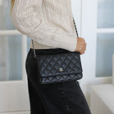 Chanel Black Caviar Wallet on Chain with Silver Hardware