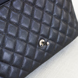 Chanel Black Caviar Single Flap Jumbo with Silver Hardware