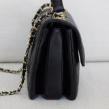 Chanel Black Lambskin Small Trendy Top Handle with Light Gold Hardware