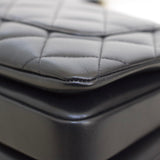 Chanel Black Lambskin Small Trendy Top Handle with Light Gold Hardware