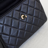 Chanel Black Lambskin Small Trendy Top Handle with Light Gold Hardware