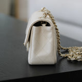 Chanel 17C Ivory Caviar Mini Rectangle with Light Gold Hardware