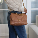 Chanel 21K Caramel Lambskin Small 19 with Mixed-Metal Hardware
