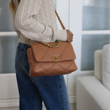Chanel 21K Caramel Lambskin Small 19 with Mixed-Metal Hardware
