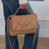 Chanel 21K Caramel Lambskin Small 19 with Mixed-Metal Hardware