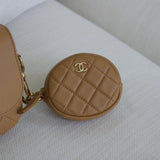 Chanel 19K Caramel Calfskin Multi Pouching Flap with Coin Purse