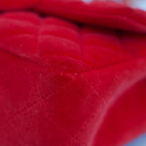 Chanel Red Velvet Mini Rectangle with Light Gold Hardware