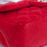 Chanel Red Velvet Mini Rectangle with Light Gold Hardware