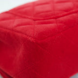 Chanel Red Velvet Mini Rectangle with Light Gold Hardware