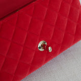 Chanel Red Velvet Mini Rectangle with Light Gold Hardware