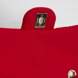 Chanel Red Velvet Mini Rectangle with Light Gold Hardware