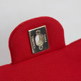 Chanel Red Velvet Mini Rectangle with Light Gold Hardware