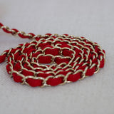 Chanel Red Velvet Mini Rectangle with Light Gold Hardware