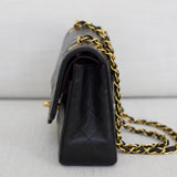 Vintage Chanel Black Lambskin Small Classic Flap with 24k Gold Hardware