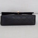 Vintage Chanel Black Lambskin Small Classic Flap with 24k Gold Hardware