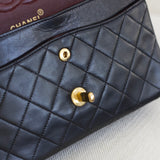 Vintage Chanel Black Lambskin Small Classic Flap with 24k Gold Hardware