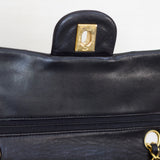 Vintage Chanel Black Lambskin Small Classic Flap with 24k Gold Hardware