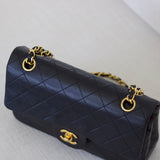 Vintage Chanel Black Lambskin Small Classic Flap with 24k Gold Hardware