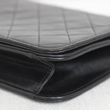Vintage Chanel Black Lambskin Full Flap Wallet on Chain with 24k Gold Hardware