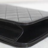Vintage Chanel Black Lambskin Full Flap Wallet on Chain with 24k Gold Hardware