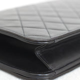 Vintage Chanel Black Lambskin Full Flap Wallet on Chain with 24k Gold Hardware