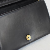Vintage Chanel Black Lambskin Full Flap Wallet on Chain with 24k Gold Hardware
