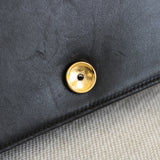 Vintage Chanel Black Lambskin Full Flap Wallet on Chain with 24k Gold Hardware
