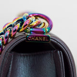 Chanel Iridescent Purple Goatskin Small Boy with Iridescent Rainbow Hardware