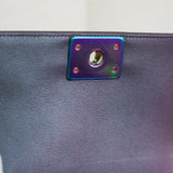 Chanel Iridescent Purple Goatskin Small Boy with Iridescent Rainbow Hardware
