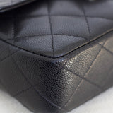 Chanel 25C Black Caviar Mini Zip Clutch on Chain with Light Gold Hardware