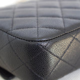 Chanel 25C Black Caviar Mini Zip Clutch on Chain with Light Gold Hardware