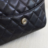 Chanel 25C Black Caviar Mini Zip Clutch on Chain with Light Gold Hardware