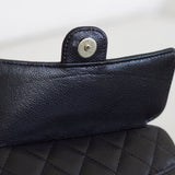 Chanel 25C Black Caviar Mini Zip Clutch on Chain with Light Gold Hardware