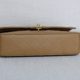 Vintage Chanel Dark Beige Caviar Medium Classic Flap with 24k Gold Hardware