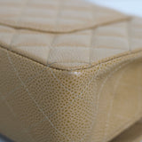Vintage Chanel Dark Beige Caviar Medium Classic Flap with 24k Gold Hardware