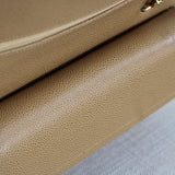 Vintage Chanel Dark Beige Caviar Medium Classic Flap with 24k Gold Hardware