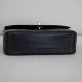 Vintage Chanel Black Lambskin Half Moon with 24k Gold Hardware