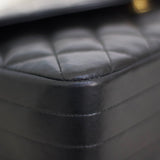 Vintage Chanel Black Lambskin Half Moon with 24k Gold Hardware