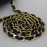 Vintage Chanel Black Lambskin Half Moon with 24k Gold Hardware
