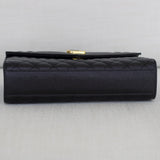Saint Laurent Black Grain Medium Triquilt Envelope Flap