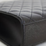 Saint Laurent Black Grain Medium Triquilt Envelope Flap
