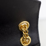 Saint Laurent Black Grain Medium Triquilt Envelope Flap
