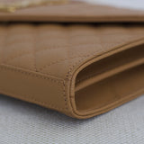 Saint Laurent Caramel Tan Triquilt Envelope WOC