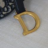 Dior Oblique Blue Canvas Mini Saddle Bag