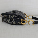 Dior Oblique Blue Canvas Mini Saddle Bag