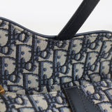 Dior Oblique Blue Canvas Mini Saddle Bag