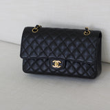 Chanel Black Caviar Medium Classic Flap with Gold Hardware