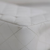 Chanel White Caviar Small Classic Flap with Light Gold Hardware