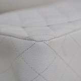 Chanel White Caviar Small Classic Flap with Light Gold Hardware
