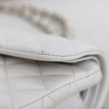 Chanel White Caviar Small Classic Flap with Light Gold Hardware